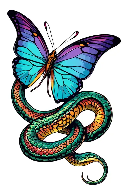 Butterfly And Snake