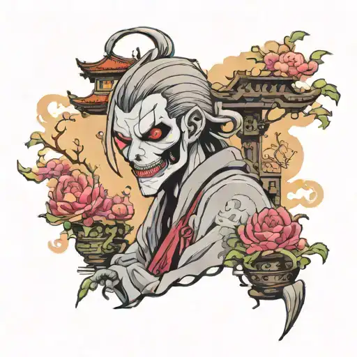 Taki Ghoul From Anime Against The Background Of Chinese Houses