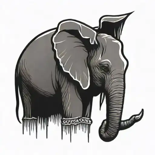 Minimalist Elephant Profile