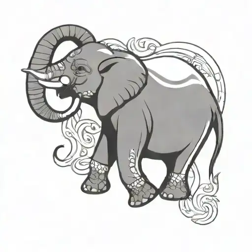 Minimalist Elephant Profile Outline