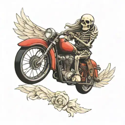 Skeleton Angel Motorcycle