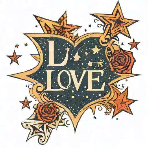 Stars With Letters Inside It Spelling Out Love