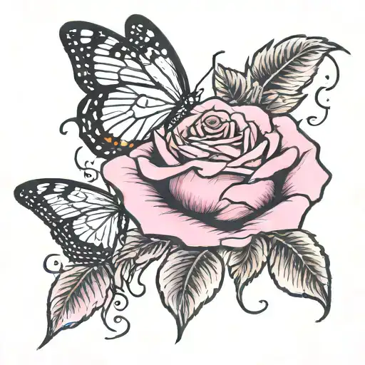 Rose And Butterfly