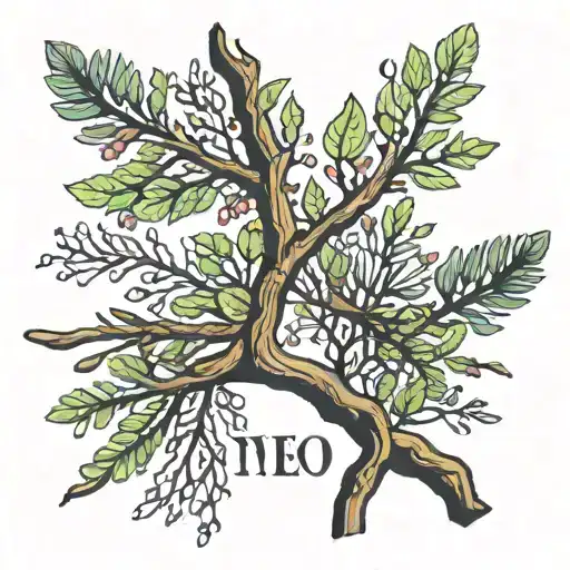 Roman Numeral Date As Tree Branch Representing