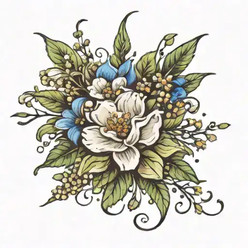 Wild Flowers And Pearl Rosary Wrapped