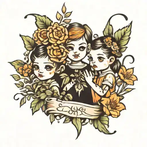 Children Plant Flowers