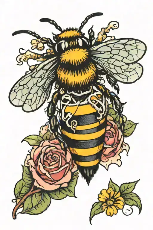 Bee With Heart Intertwined