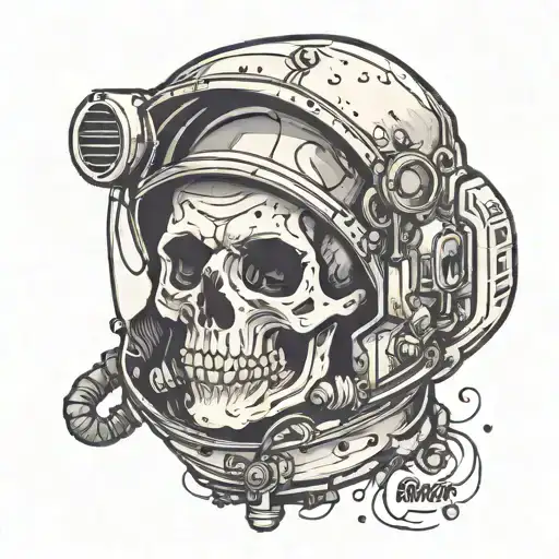 Astronaut Skull Face
