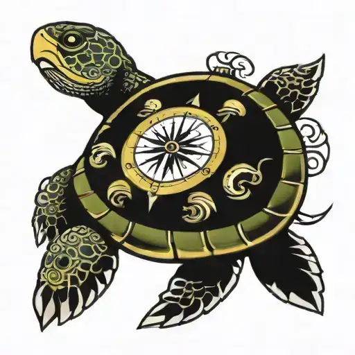 Turtle With Compass Design