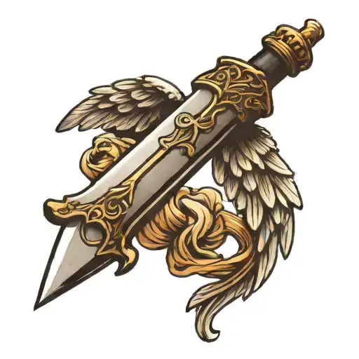 Old Knife Wrapped In Angel Wings