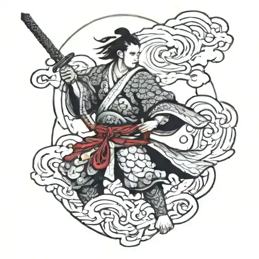 Japanese Warrior Wielding