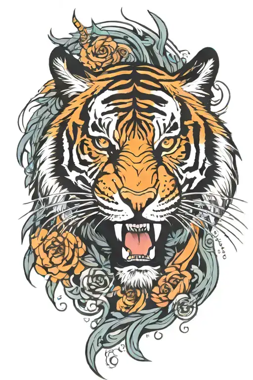 Aggressive Tiger Face