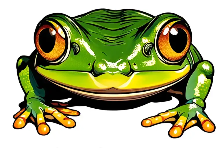 Cartoon Like Frog With Big Eyes