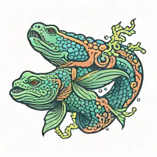 Moray Eel In Coral Reef Saltwater Ocean