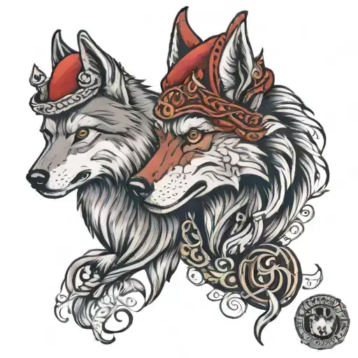 Redskin And Wolf Head