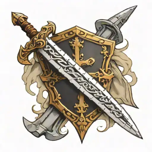Baldr War Sword Shield Cross Royalty