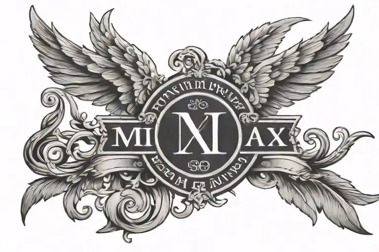 Roman Numeral Date With Angle Wings Made