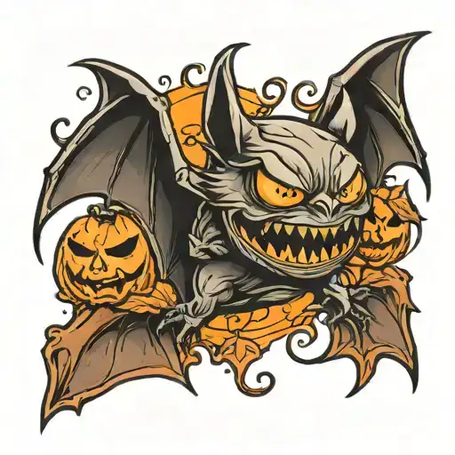 Halloween Bat Jack O Lantern