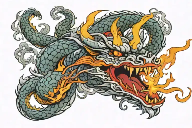 Chinese Dragon Breathing Fire