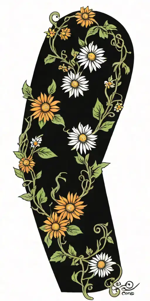 Vines With Daisy Flowers Intertwined