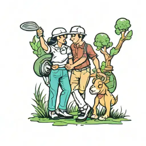 Golf Couple Holding Hands