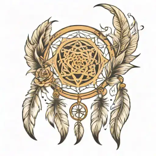 Dreamcatcher With Spiritual Elements With A Triquetra