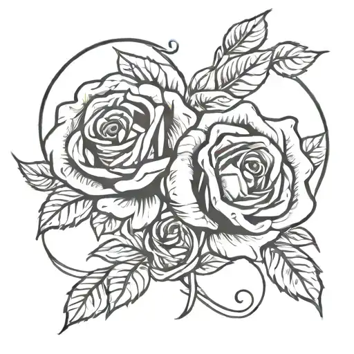 Gemini Zodiac Sign Roses Intertwined