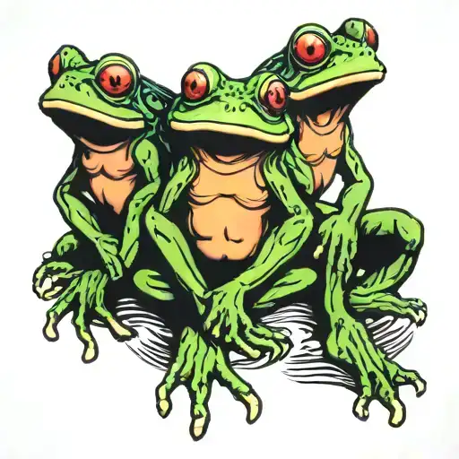 See No Evil Speak No Evil Three Frogs