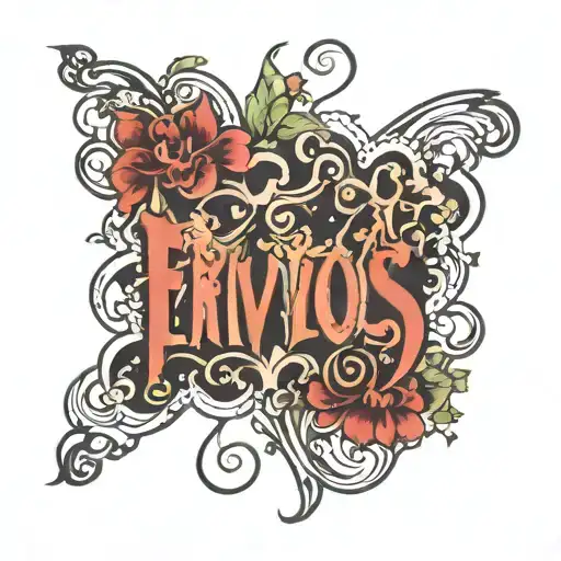 Frivolous Word Written With Kiss Mark