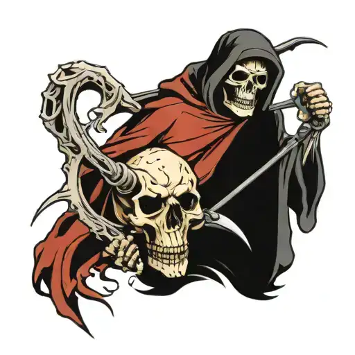 Grim Reaper With Cow Skull