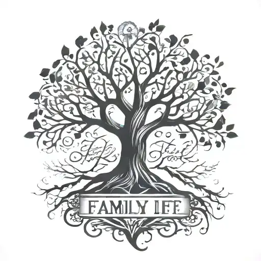 Tree Of Life With The Word Family In Its Roots