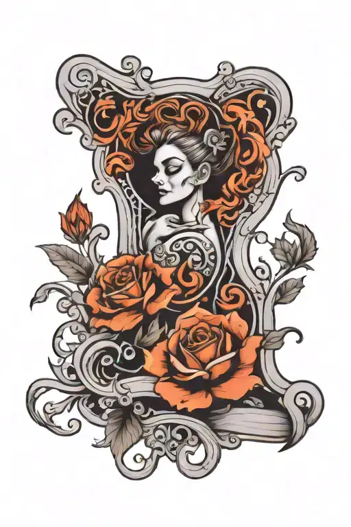 Paper Scroll Twining Around A Silouette