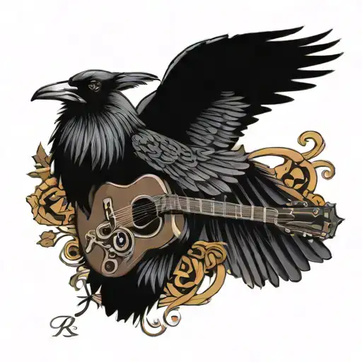 Raven Guitar Intertwined