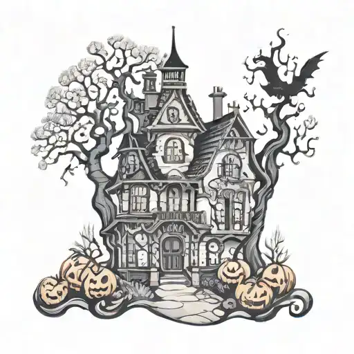 Halloween Nightscape With Sanderson Sisters House