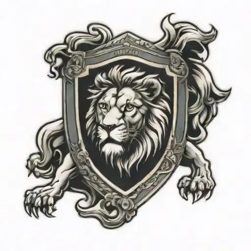 Shield Arm Lion A Letter R