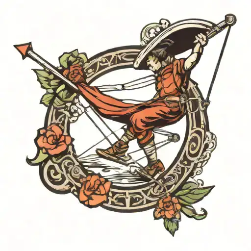 Tightrope Walker Walking Symbol