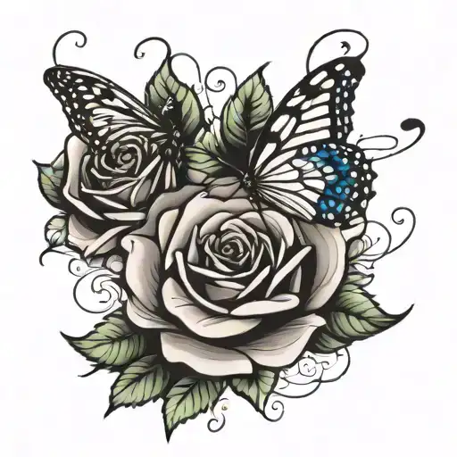 Rose And Butterfly