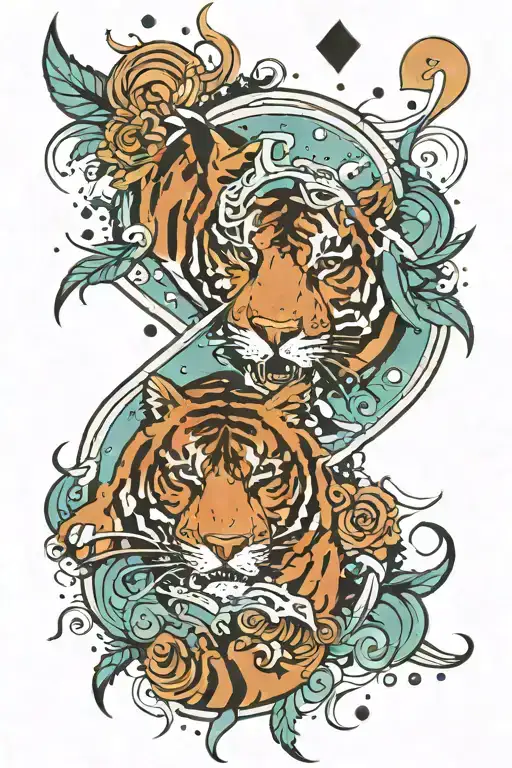 Pisces Constellation And Zodiac Symbol With Letter A And Tigers Eyes With Tearing Skin