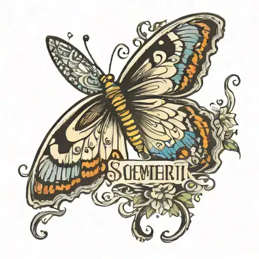 Butterfly With The Word Schmettrrling In The Middle Of It