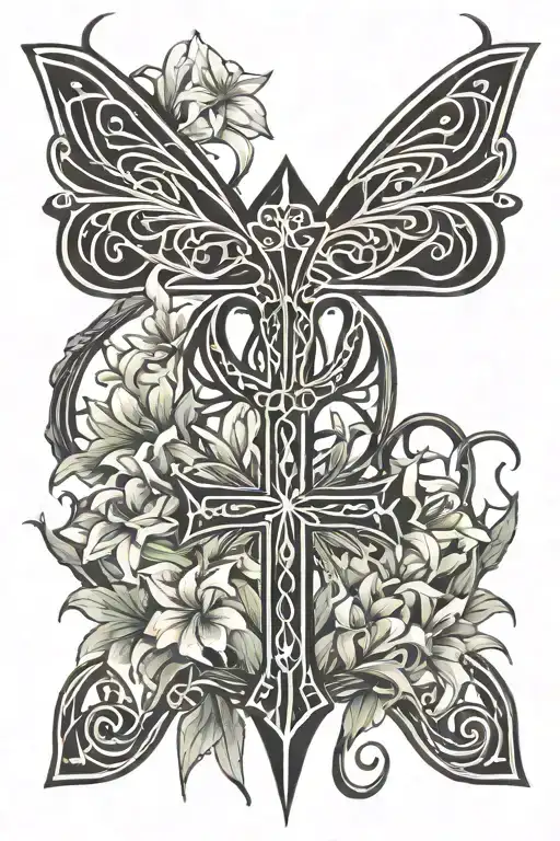 Ankh With Spider Lilies