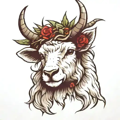 Lamb Wearing Crown Of Thorns Facing Forward