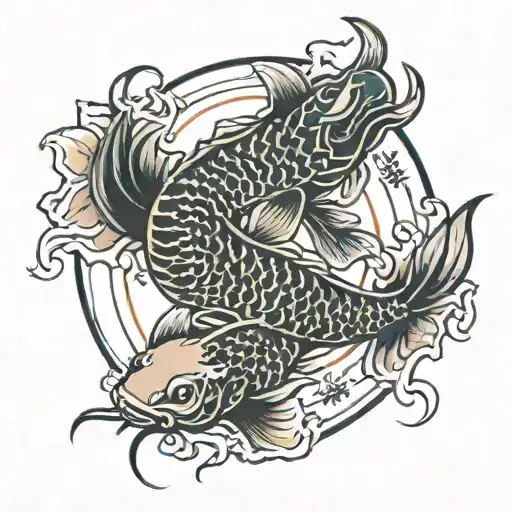Japanese Style Arm Tattoo With A Koi And A Scorpion