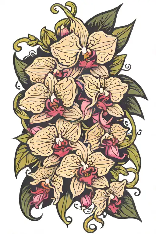 Abstract Tattoo Orchid Vine Wrapping