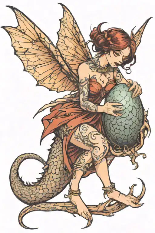 Fairy Holding A Cracking Dragon Egg