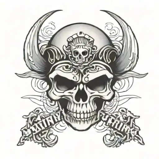 Skull With Text Underneath That Says Mutiny