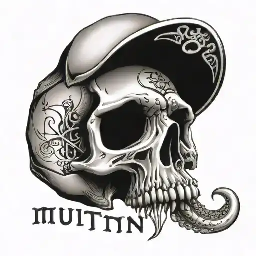Skull With Text Underneath That Says Mutiny
