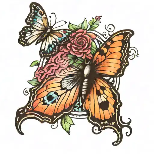 Cross And Semicolon Butterfly Wings