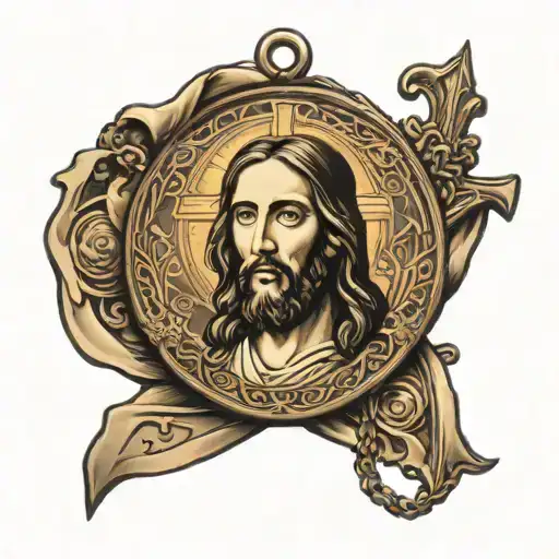 Jesus Christ With The The Saint Benedict Medal