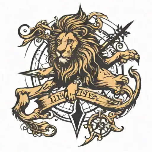 Lion And Compass Intertwined