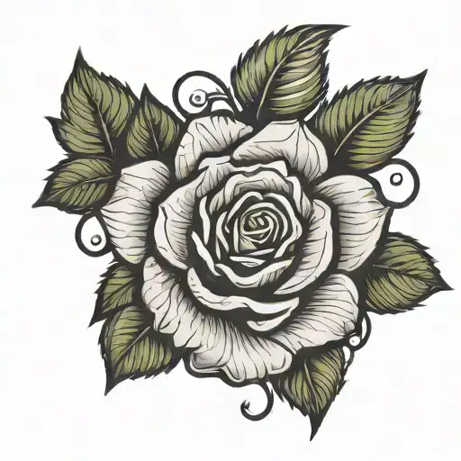 A Rose With Military Plates And Initials